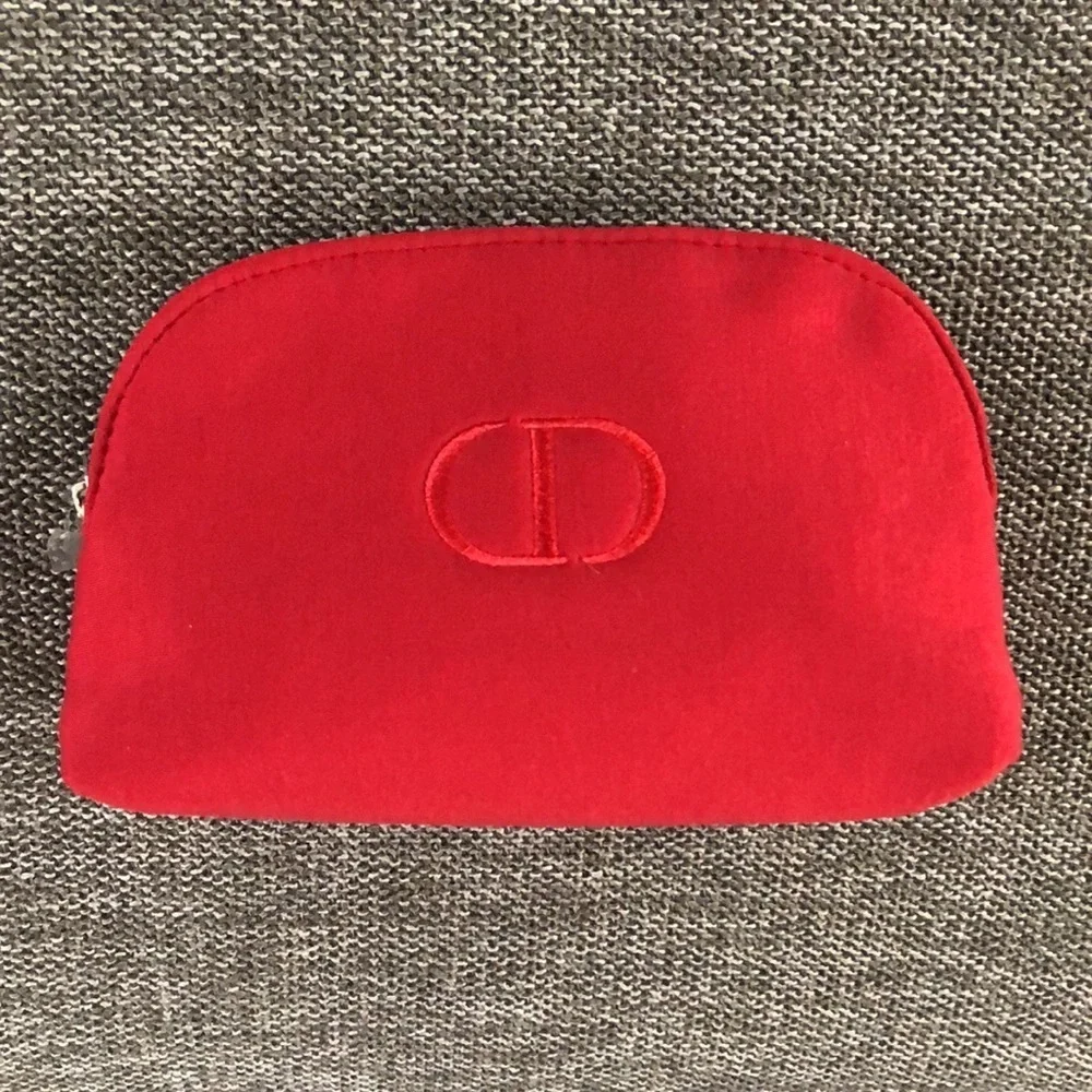 Dior Beauty Makeup Logo Small Luxury Pouch Gift Authentic Red - Picture 6 of 17